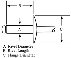 3/32" Dia., Alum/Steel Rivets